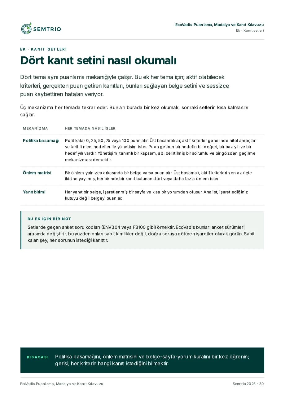 Dört tema için kanıt setleri — 30